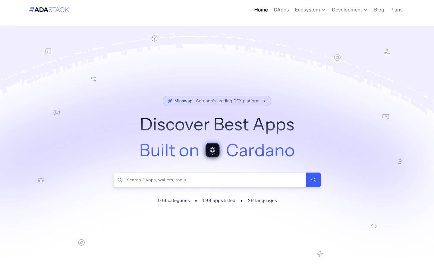 Home Spotlight showing Minswap promoted above the homepage headline